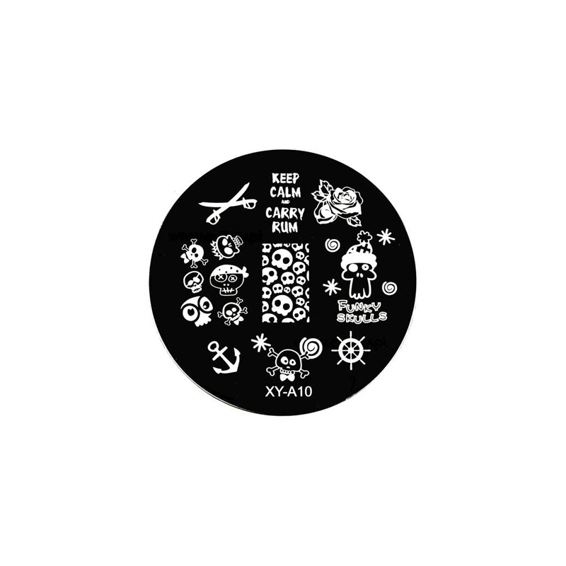 Razítkovací destička XY-A10 – lebky, kotvy, piráti