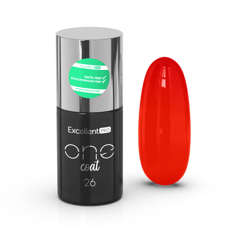 Gel lak One Coat 26 – oranžovo červený 7g