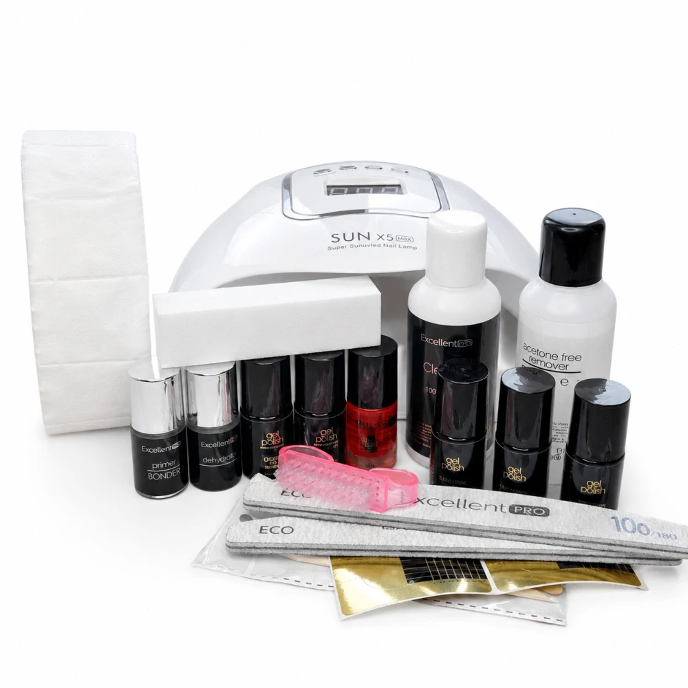 Gel lak sada s UV/LED lampou 180W – startovací set