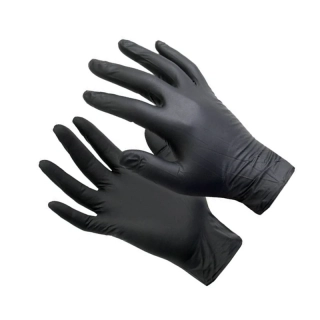 NITRILOVÉ RUKAVICE BEZ LATEXU, ČERNÉ - M (10 PÁRŮ)
